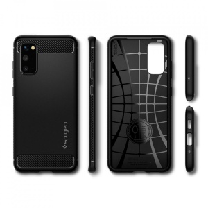 Husa Samsung Galaxy S20 - Spigen Rugged Armor -Neagra - Img 4