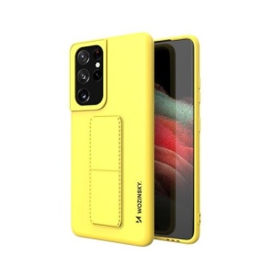 Husa Samsung Galaxy S21 Ultra 5G- Wozinsky Kickstand Case Silicone -Galbena - Img 1