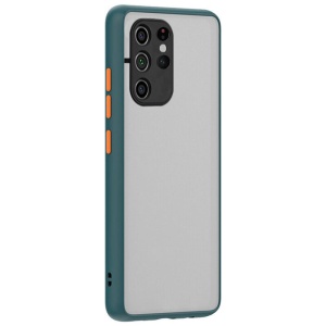 Husa Samsung Galaxy S21 Ultra- Colored buttons case- bumper dark green