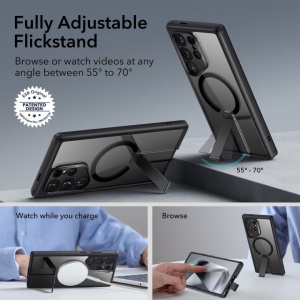 Husa Samsung Galaxy S24 Ultra ESR Boost Flickstand HaloLock Frosted Clear - Img 3