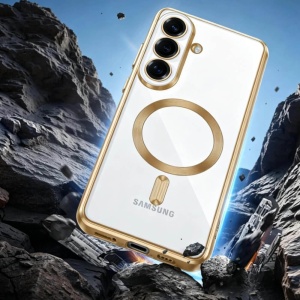 Husa Samsung Galaxy S26 Magsafe Luxury Crystal transparenta / albastru - Img 3
