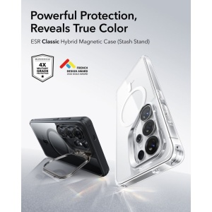 Husa Samsung Galaxy S26 Ultra Classic Hybrid HaloLock Kickstand cu MagSafe de la ESR transparenta / negru - Img 4