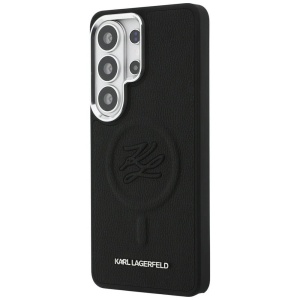 Husa Samsung Galaxy S26 Ultra Karl Lagerfeld Leather with Initial Logo Debossed MagSafe neagra - Img 5