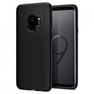 Husa Samsung Galaxy S9 -Spigen Liquid Crystal -Matte Black - Img 1