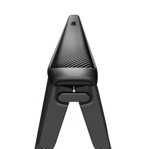 Detaliu mecanism culisat cu arc protectie balama pe husa neagra Spigen Slim Armor Pro