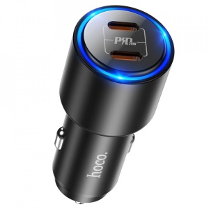 Incarcator auto telefon Hoco NZ3 2xUSB Type-C, QC 3.0,PD 40W, 3A - Img 1