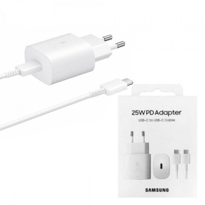 Incarcator original Samsung Fast Charging , PD 25W si cablu type C inclus alb EP-TA800XWEGWW - Img 1