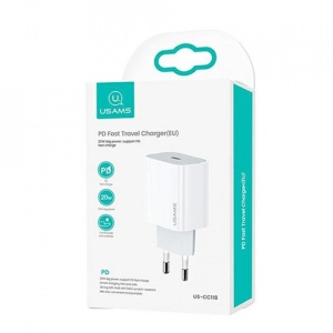 Incarcator telefon priza - Usams Port USB-C , PD, Fast Charge, 20W, 3A - Img 5