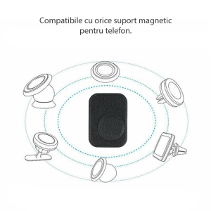Placi metalice pentru suporturi magnetice ,acoperita cu piele ecologica Techsuit Negre - Img 2