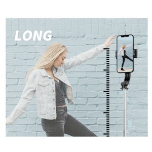 Selfie Stick cu telecomandă Bluetooth si trepied telescopic 113 cm Negru
