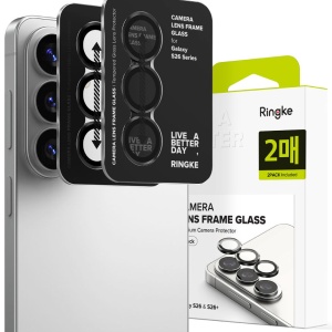 Sticla securizata pentru camera telefonului Samsung Galaxy S26 / S26 Plus Ringke - Camera Lens Frame Glass Black X 2 buc