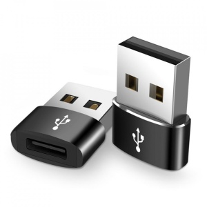 Adaptor USB tip C la USB 3A Techsuit Negru - Img 1