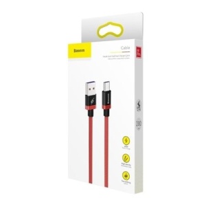 Cablu de date Baseus Purple Gold USB / USB-C Cable SuperCharge 40W- 2 M-Rosu - Img 6