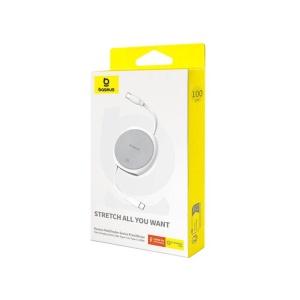 Cablu de date type C la tip C Super Fast Charge 100W, 1m , retractabil , Baseus Pathfinder Series alb - Img 7