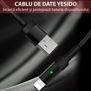 Cablu de date Yesido (CA-28) -USB to Type-C incarcare rapida 2.4 A, 1.2M - Img 2