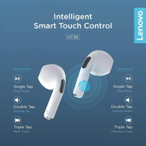 Casti Bluetooth 5.0 TWS Lenovo HT38 - albe - Img 2