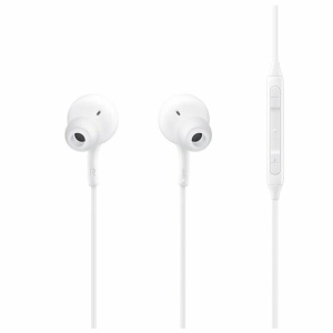 Casti Samsung cu fir , AKG , microfon , mufa USB type C albe