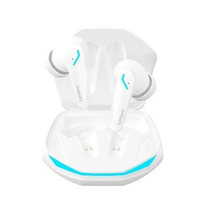 Casti wireless Lenovo Bluetooth 5.3, for Gaming Dual Mode, Low Latency, HD Calls, Ergonomic Design albe - Img 1