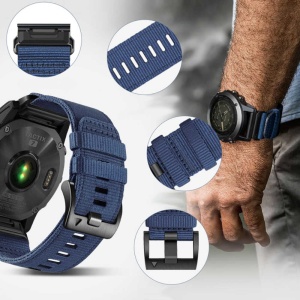 Curea rezistenta la apa Techsuit Garmin Fenix 6X Pro culorea Nightshade Blue
