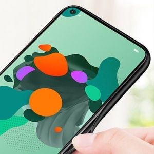 Husa Huawei Mate 30 Lite-Gradient Glass Durable Cover din sticla securizata 9H-Negru cu Albastru - Img 6