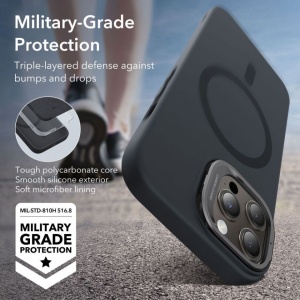 Husa iPhone 15 Pro Max ESR Cloud Soft HaloLock Kickstand neagra - Img 2