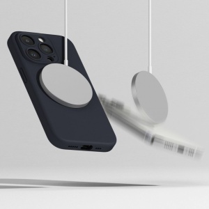 Husa iPhone 15 Pro Max Ringke Silicone Magnetic Magsafe Deep Blue - Img 4
