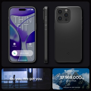 Husa iPhone 15 Pro Max - Spigen Thin Fit -Black - Img 7