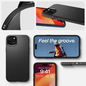 Husa iPhone 15 Spigen Liquid Air- Negru - Img 8