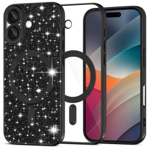 Husa iPhone 17 Luxury Glitter MagSafe neagra