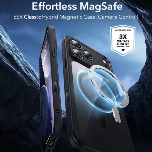 Husa iPhone 17 Pro Max Classic Hybrid HaloLock cu MagSafe de la ESR transparenta / negru - Img 4
