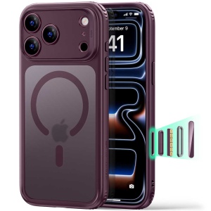 Husă iPhone 18 Pro / iPhone 17 Pro , ESR Classic Hybrid HaloLock, MagSafe, Frosted Deep Burgundy