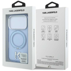 Husă iPhone 18 Pro Max - Karl Lagerfeld - HC IML Ring Stand MagSafe Kameo Metal - Blue - Img 7