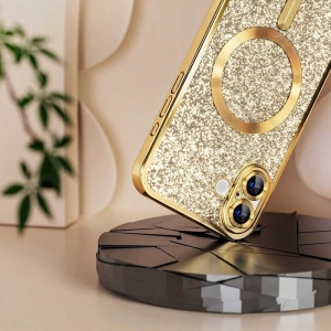 Husă iPhone 18 Pro Max - Techsuit Luxury Glitter Rose Gold - Img 5