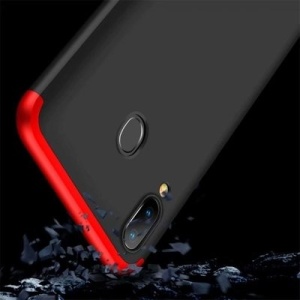 Husa Samsung Galaxy A40 -GKK 360 Front and Back Case Full Body Cover- Negru cu Rosu - Img 2