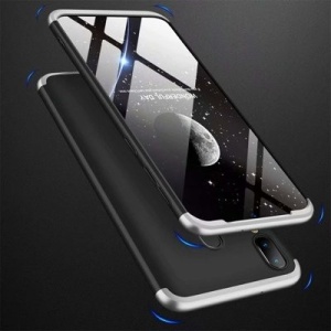 Husa Samsung Galaxy A40 -GKK 360 Front and Back Case Full Body Cover -Negru cu Gri - Img 6