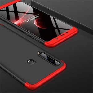Husa Samsung Galaxy A9 -GKK 360 Front and Back Case Full Body Cover Negru cu Rosu - Img 7