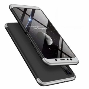 Husa Samsung Galaxy A9 -GKK 360 Front and Back Case Full Body Cover Negru cu Argintiu - Img 3