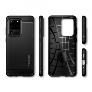 Husa Samsung Galaxy S20 Ultra - Spigen Rugged Armor -Neagra - Img 3