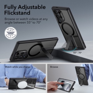 Husa Samsung Galaxy S24 Ultra ESR Boost Flickstand HaloLock Frosted Black - Img 5
