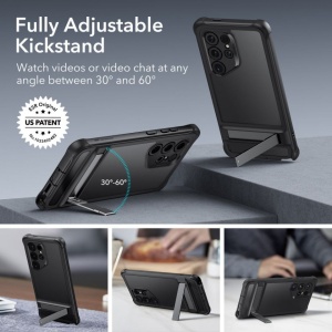 Husa Samsung Galaxy S24 Ultra + folie ESR Armor Kickstand Frosted Black - Img 5