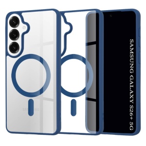 Husa Samsung Galaxy S26 Plus Magsafe Pro transparenta margini albastre