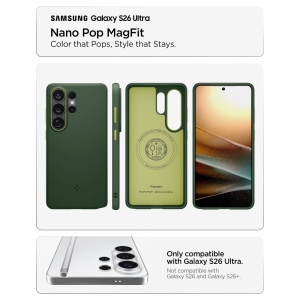 Husa Samsung Galaxy S26 Ultra Caseology Nano Pop Magsafe Avo Green by Spigen - Img 12