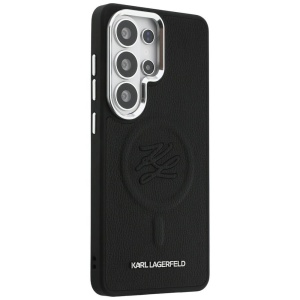 Husa Samsung Galaxy S26 Ultra Karl Lagerfeld Leather with Initial Logo Debossed MagSafe neagra - Img 2