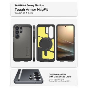 Husa Samsung Galaxy S26 Ultra Spigen Tough Armor Mag Magsafe Gunmetal - Img 7
