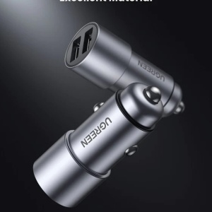 Incarcator auto telefon Ugreen Car Charger (50592) - 2xUSB-A, 24W, 4.8A Gri - Img 3