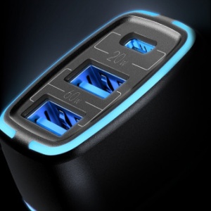Incarcator auto Usams Car Charger C24 Tripple Port : 2xUSB-A, 1xType-C, PD, 80W, 3.25A - Img 2
