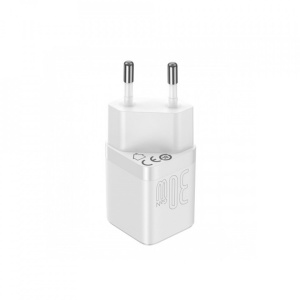 Incarcator telefon Baseus GaN3 incarcare rapida USB-C, PD, 30W, 3A alb - Img 2