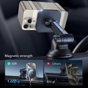 Suport telefon auto cu incarcare wireless Qi2 HaloLock , Magsafe pentru bord / parbriz ESR - Img 2