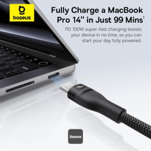Cablu de date USB tip C , USB-C la 3x Type-C , fast charge PD100W, 480Mbps, 1.5m Baseus - Img 4