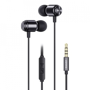 Casti audio in ear cu fir si microfon ,1.2m Usams EP44 culoare neagra - Img 1